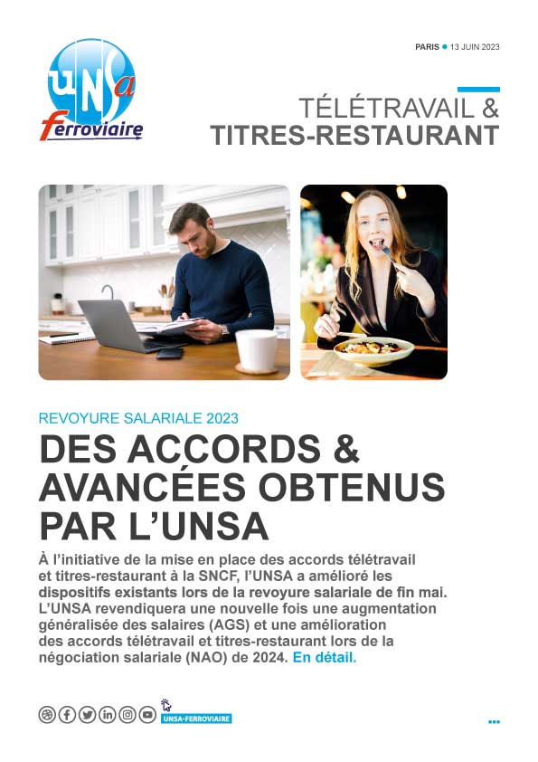unsa télétravail titres restaurant