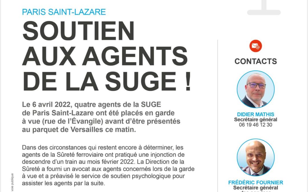 Soutient aux agents de la Suge