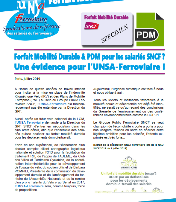 Forfait mobilité durable & PDM