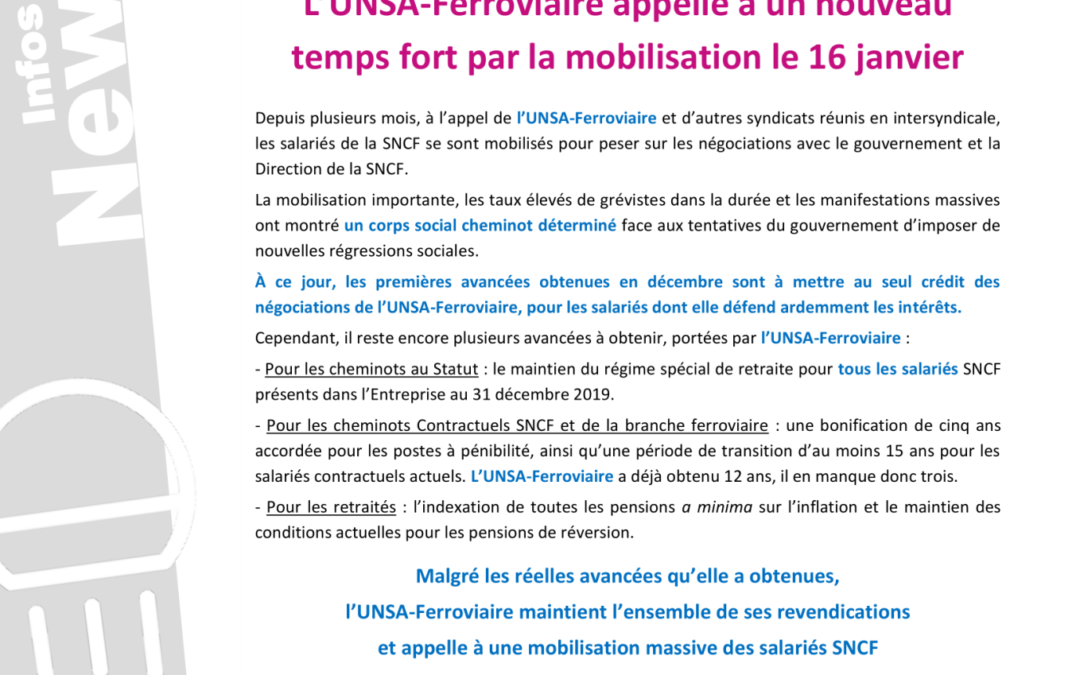 Mobilisation le 16 janvier