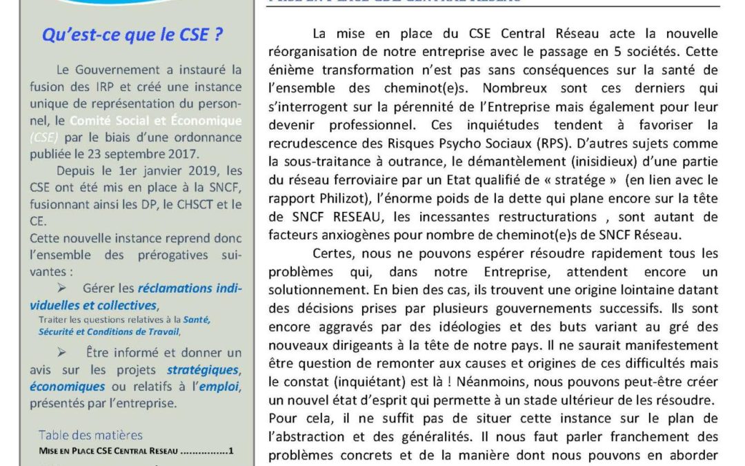 Journal des CSE de SNCF Réseau