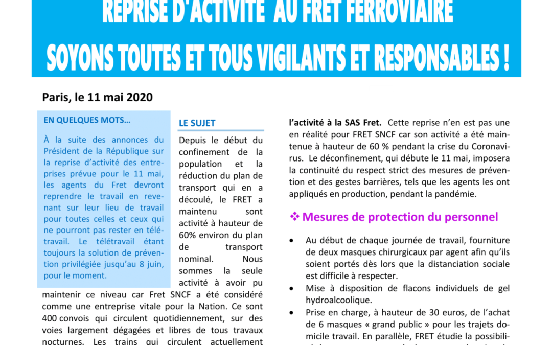 Reprise d’activité – Fret