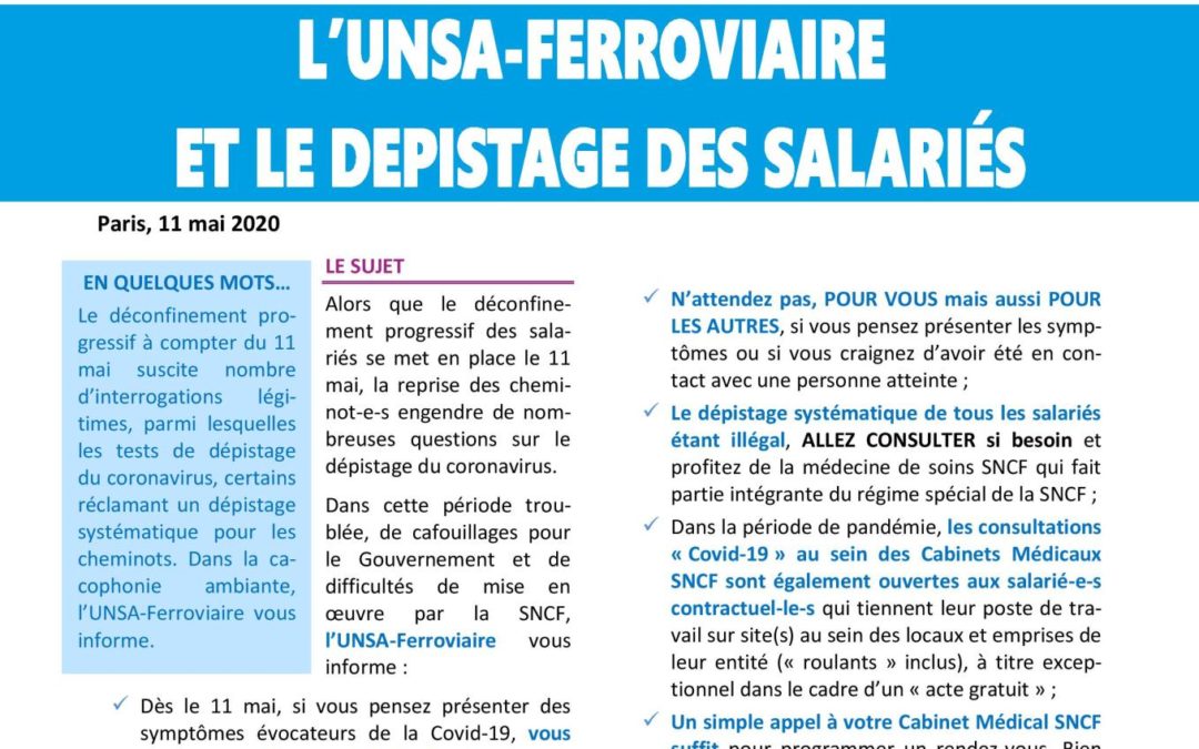COVID-19 – Dépistage