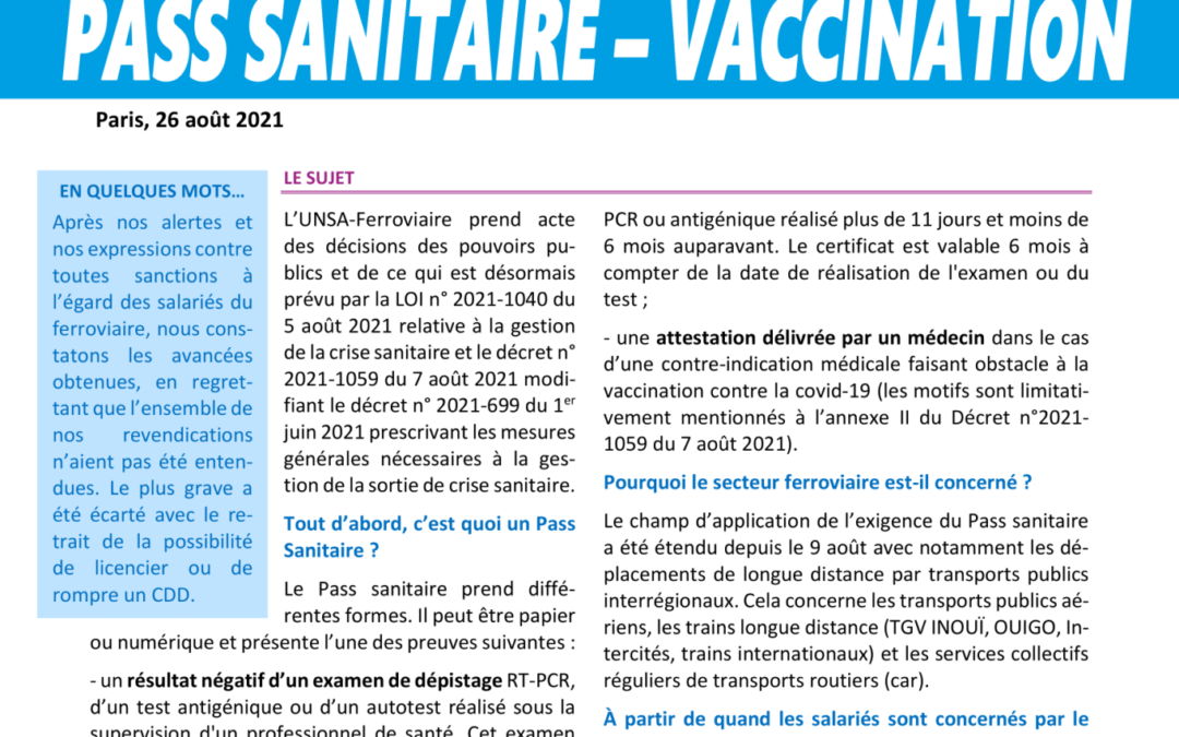 Pass Sanitaire