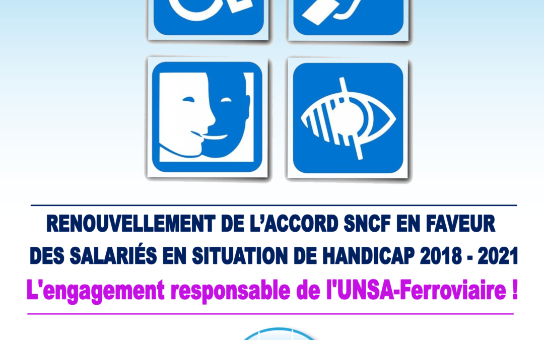 Renouvellement de l’accord SNCF en faveur des salariés en situation de handicap 2018 – 2021