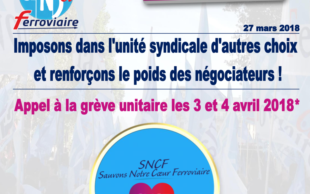 Appel à la grève unitaire les 3 et 4 avril*