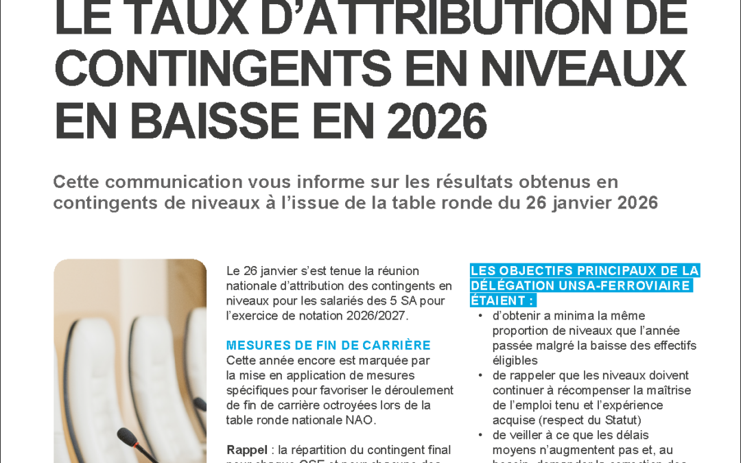 Table ronde Contingents de niveau 2026