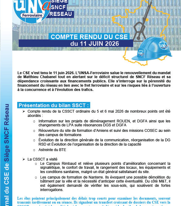 CSE Réseau – SIÈGE SNCF RÉSEAU