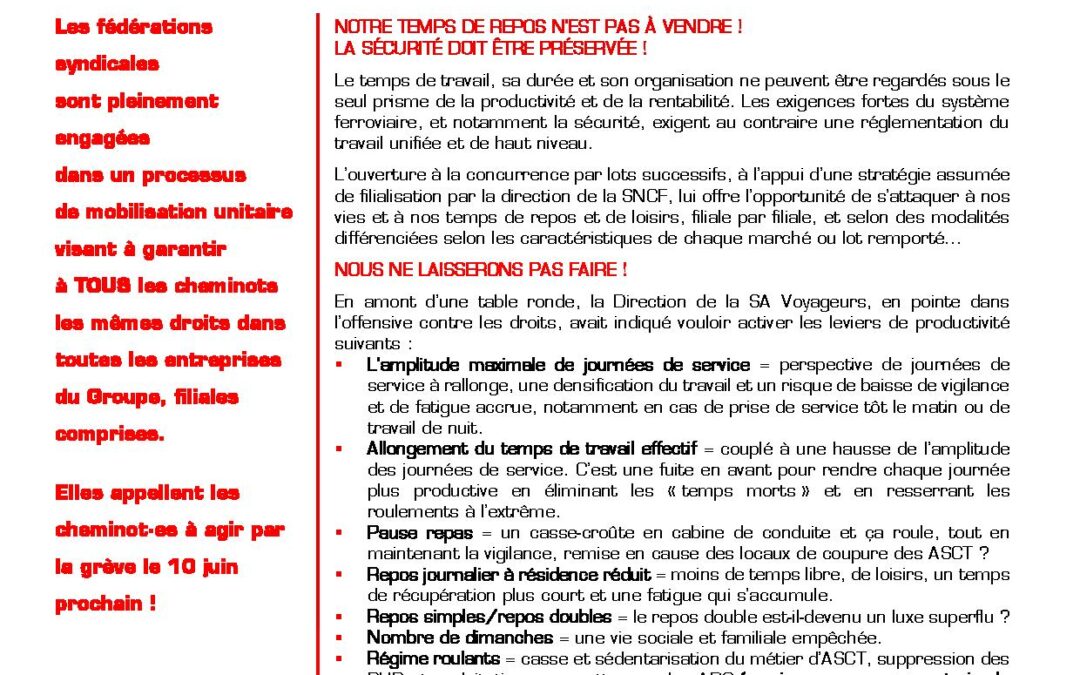 Communiqué unitaire