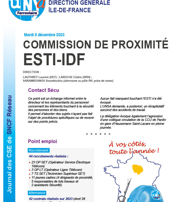 CSE Réseau – DG IDF